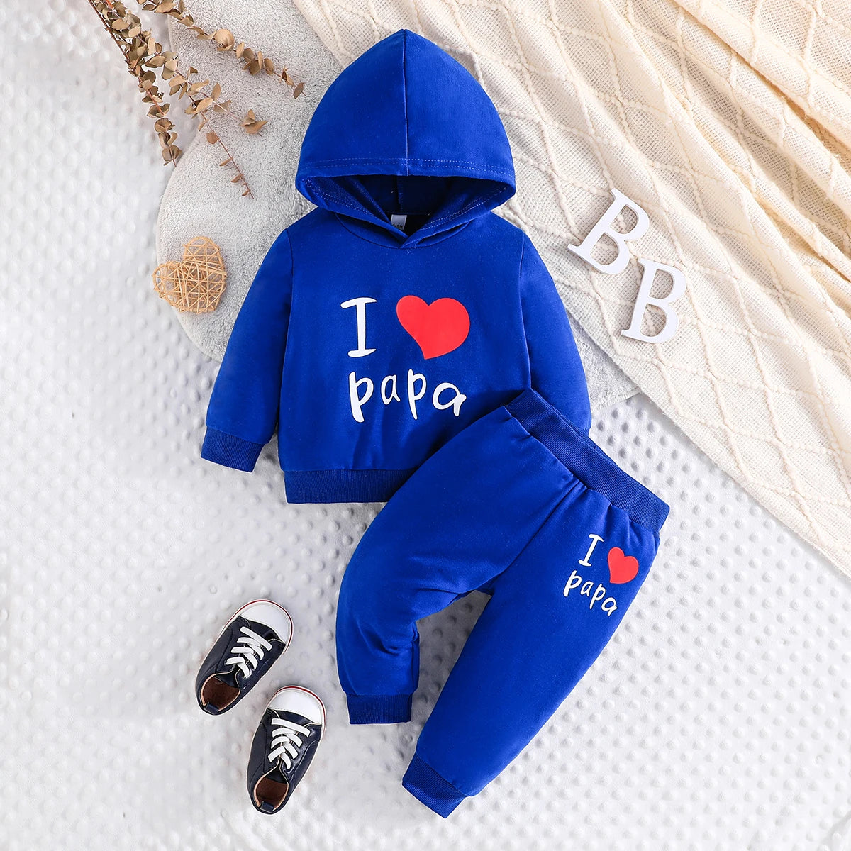 Conjunto Bebé Capucha Letras 3-24 Meses - Sudadera y Pantalón Algodón