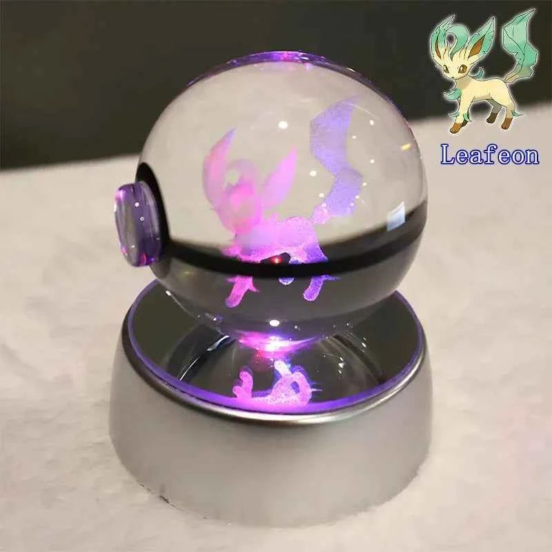 Bola Cristal 3D Pokémon Umbreon con Lámpara - Figura Cristal Pokeball Regalo Niños