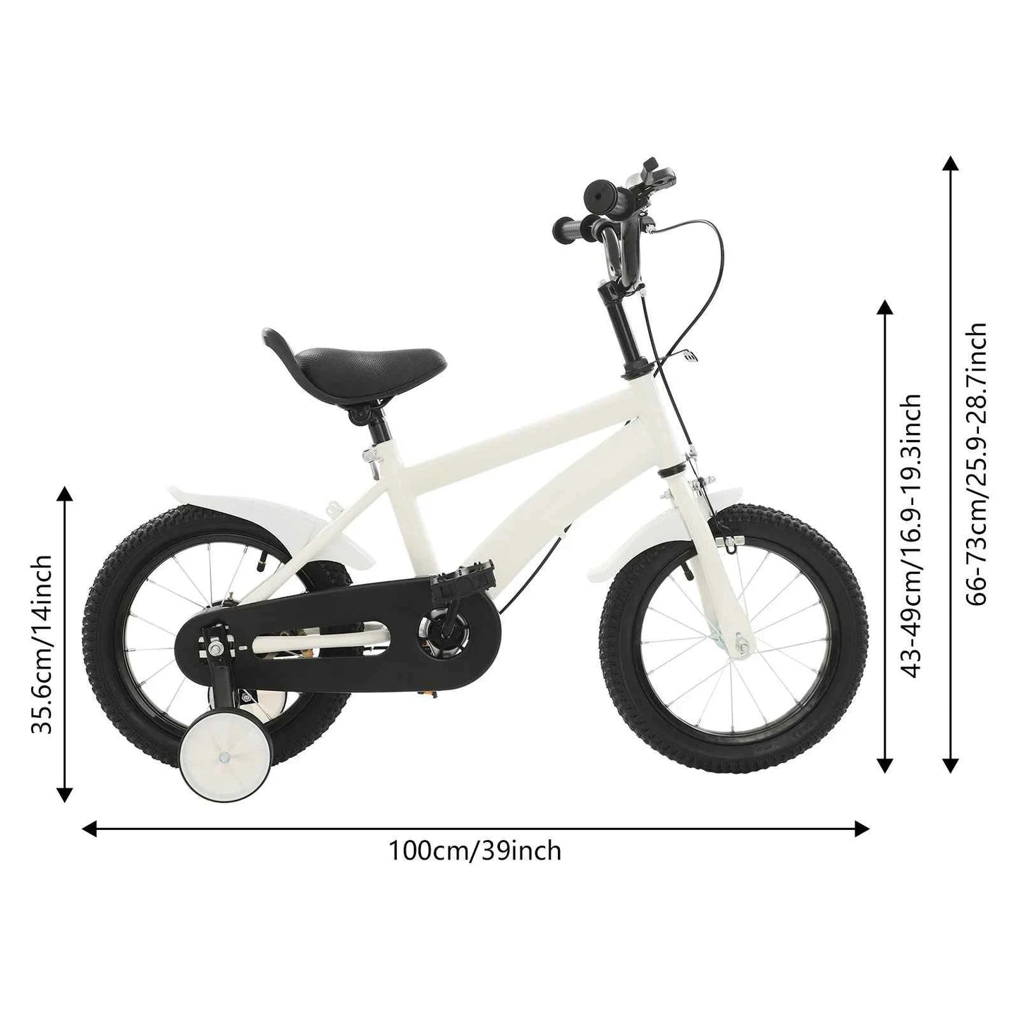 Bicicleta Infantil 14 Pulgadas Aprendizaje - Asiento Ajustable Doble Freno Niños