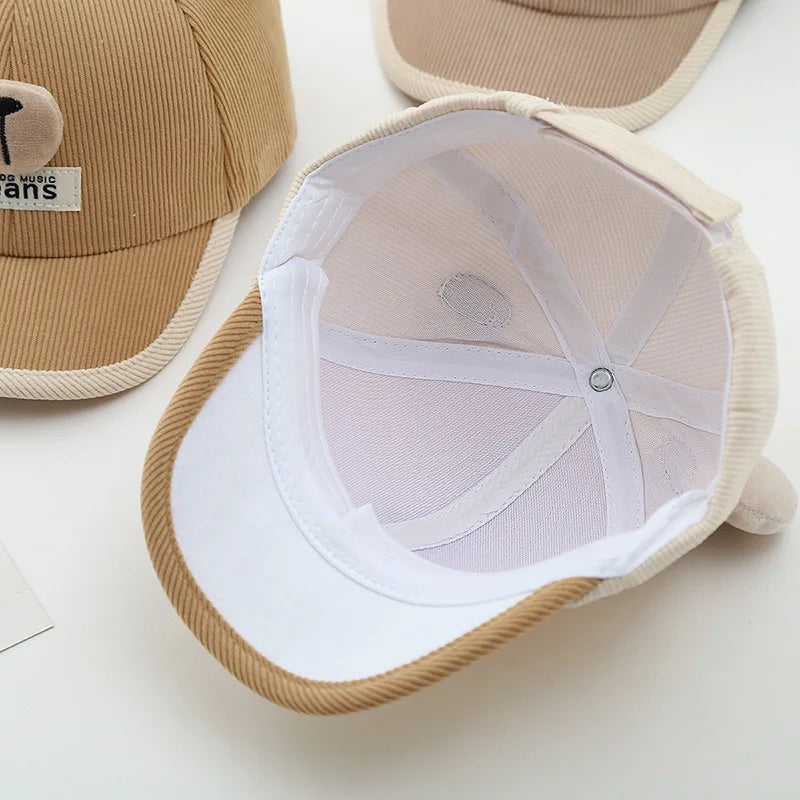 Gorra Bebé Orejas Oso - Gorro Baseball Algodón Primavera Protección Solar - Huellitas de Vida