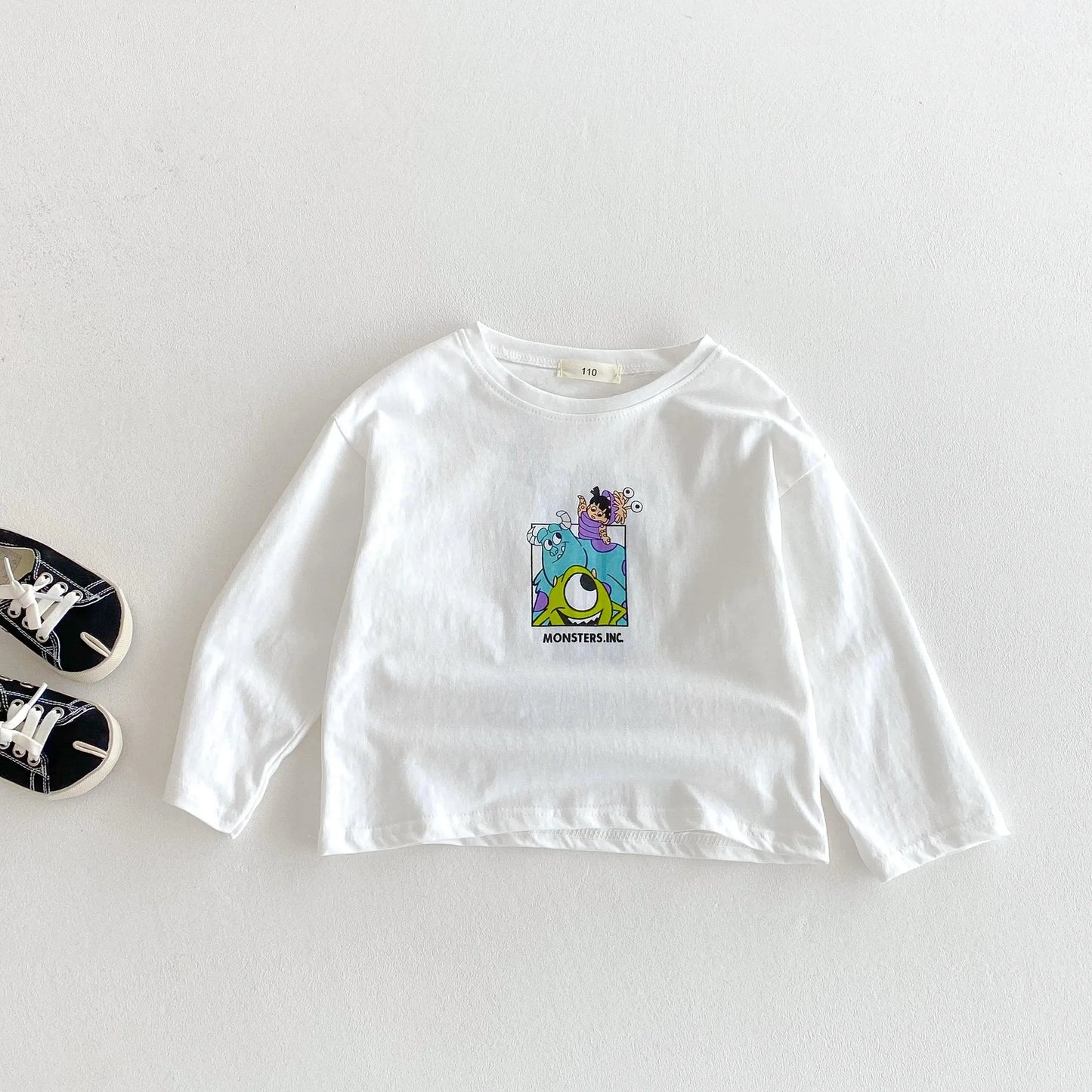 Camiseta Algodón Bebé Otoño - Top Manga Larga Cuello Redondo Casual Niños Niñas Única - Huellitas de Vida