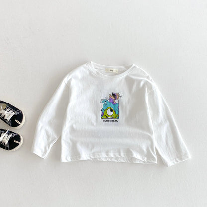 Camiseta Algodón Bebé Otoño - Top Manga Larga Cuello Redondo Casual Niños Niñas Única - Huellitas de Vida