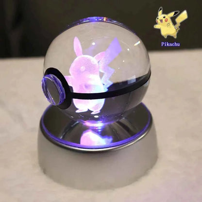 Bola Cristal 3D Pokémon Umbreon con Lámpara - Figura Cristal Pokeball Regalo Niños