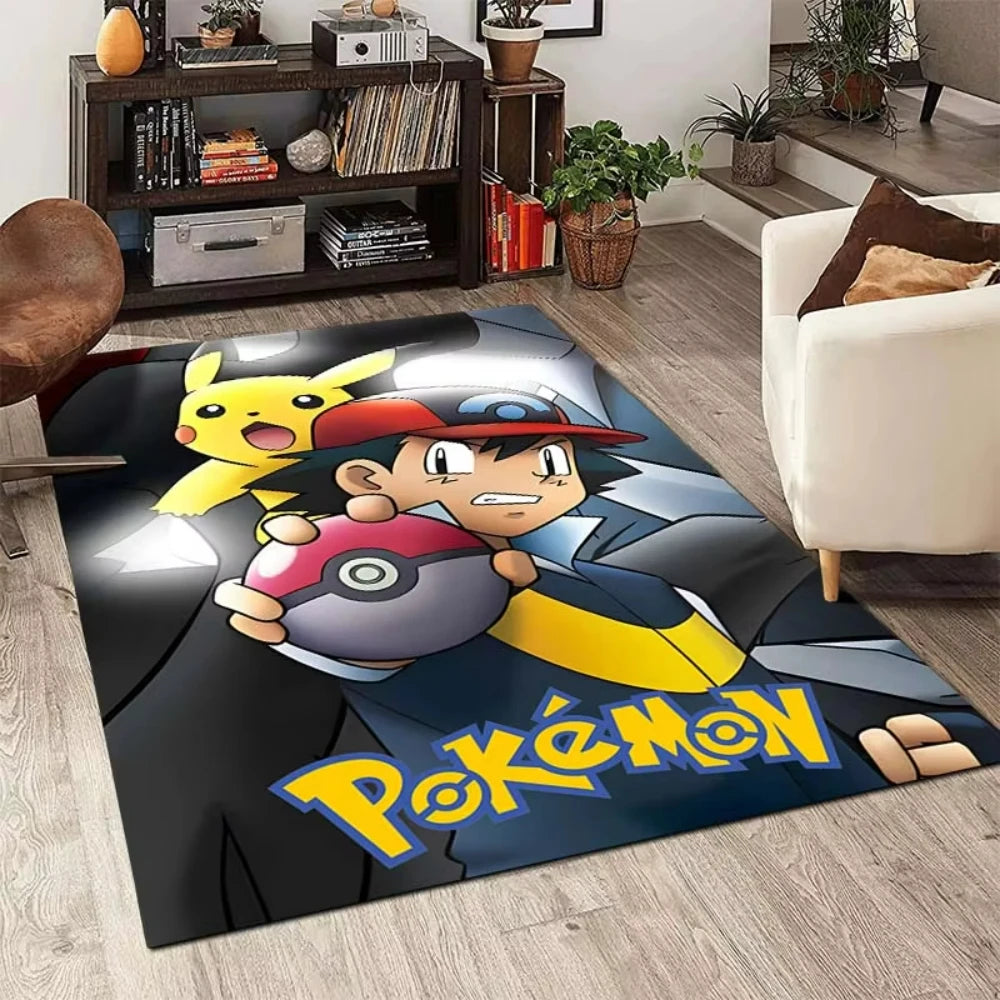 Alfombra Pokémon Pokeball 40x60cm - Tapete Niños Pikachu Habitación Sala Juegos Decoración - Huellitas de Vida