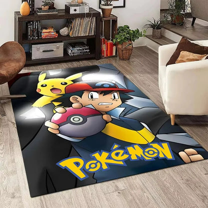 Alfombra Pokémon Pokeball 40x60cm - Tapete Niños Pikachu Habitación Sala Juegos Decoración - Huellitas de Vida