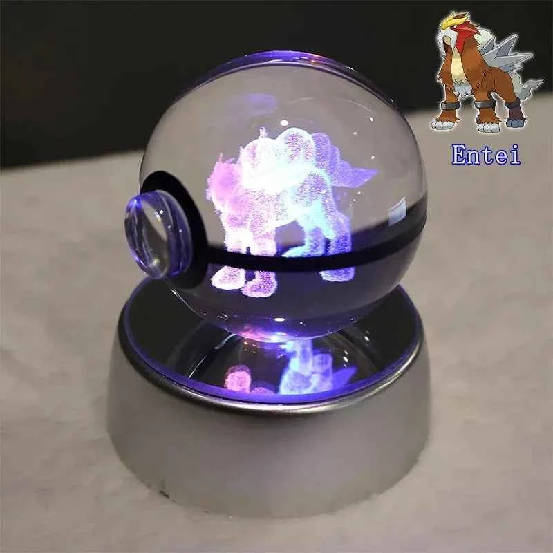 Bola Cristal 3D Pokémon Umbreon con Lámpara - Figura Cristal Pokeball Regalo Niños
