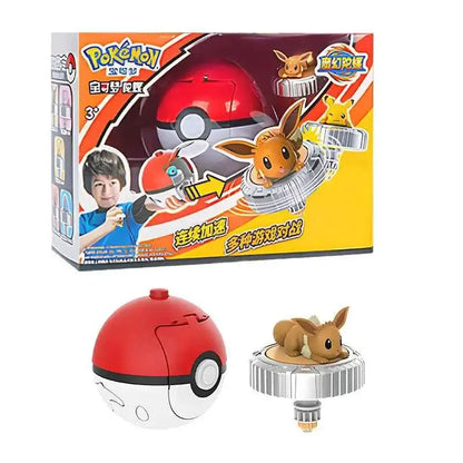 Pokemon spinning top ball toy action figure original Pikachu Charmander Squirtle Mew Eevee box gyro spin battle game poke child
