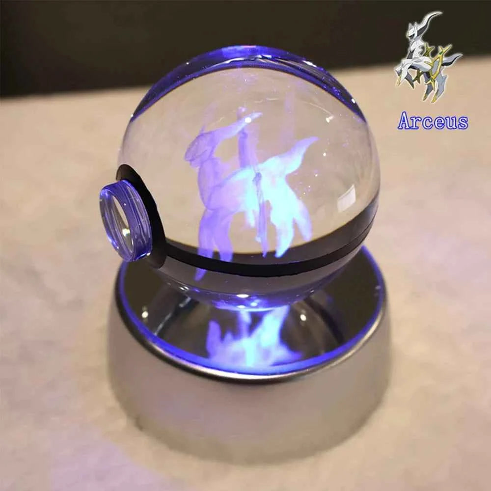 Bola Cristal 3D Pokémon Umbreon con Lámpara - Figura Cristal Pokeball Regalo Niños