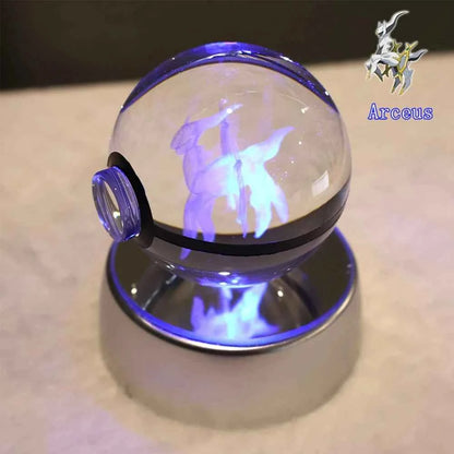 Bola Cristal 3D Pokémon Umbreon con Lámpara - Figura Cristal Pokeball Regalo Niños