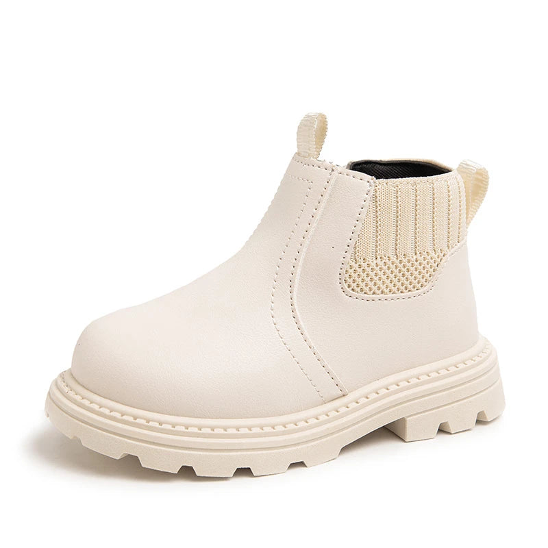 Botas Cuero Niños Estilo Británico - Botines Cremallera Lateral Moda Retro Primavera Otoño - Huellitas de Vida