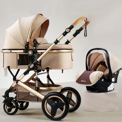 Cochecito Bebé 3 en 1 - Sistema Viaje Multifuncional Recién Nacido Silla Coche Capazo - Huellitas de Vida