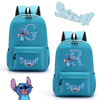 Mochila Disney Stitch para Niños - Letras A-Z Escolar Ligera y Adorable - Huellitas de Vida