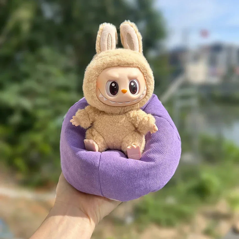 Sofá Cama de Franela para Labubu 17cm - Plush Soft Sleeping Seat - Huellitas de Vida