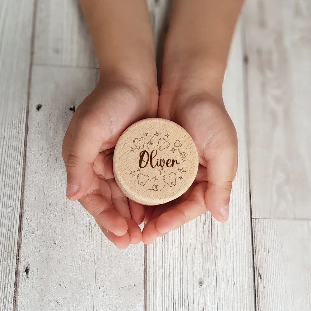 Caja Personalizada Ratoncito Pérez Madera - Caja Dientes Leche Nombre Personalizable Regalo Niños - Huellitas de Vida