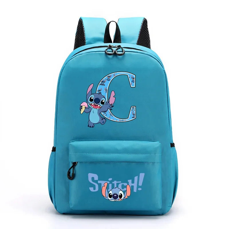 Mochila Disney Stitch para Niños - Letras A-Z Escolar Ligera y Adorable - Huellitas de Vida