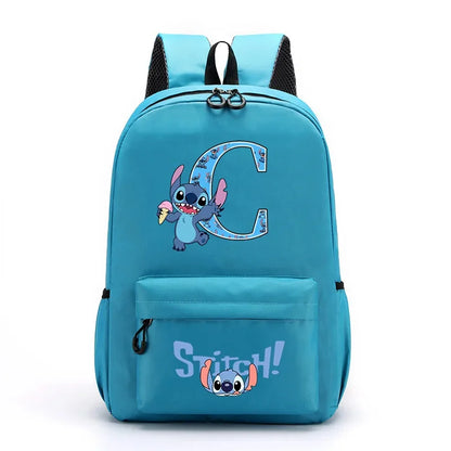 Mochila Disney Stitch para Niños - Letras A-Z Escolar Ligera y Adorable - Huellitas de Vida