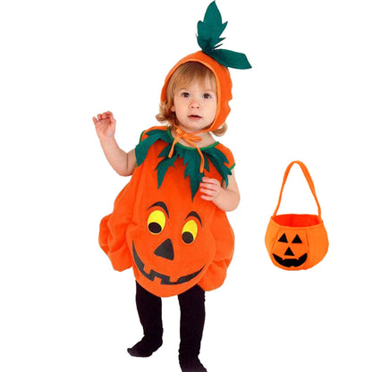 Disfraz Calabaza Niños Halloween - Costume Cosplay con Gorro Fiesta Infantil - Huellitas de Vida