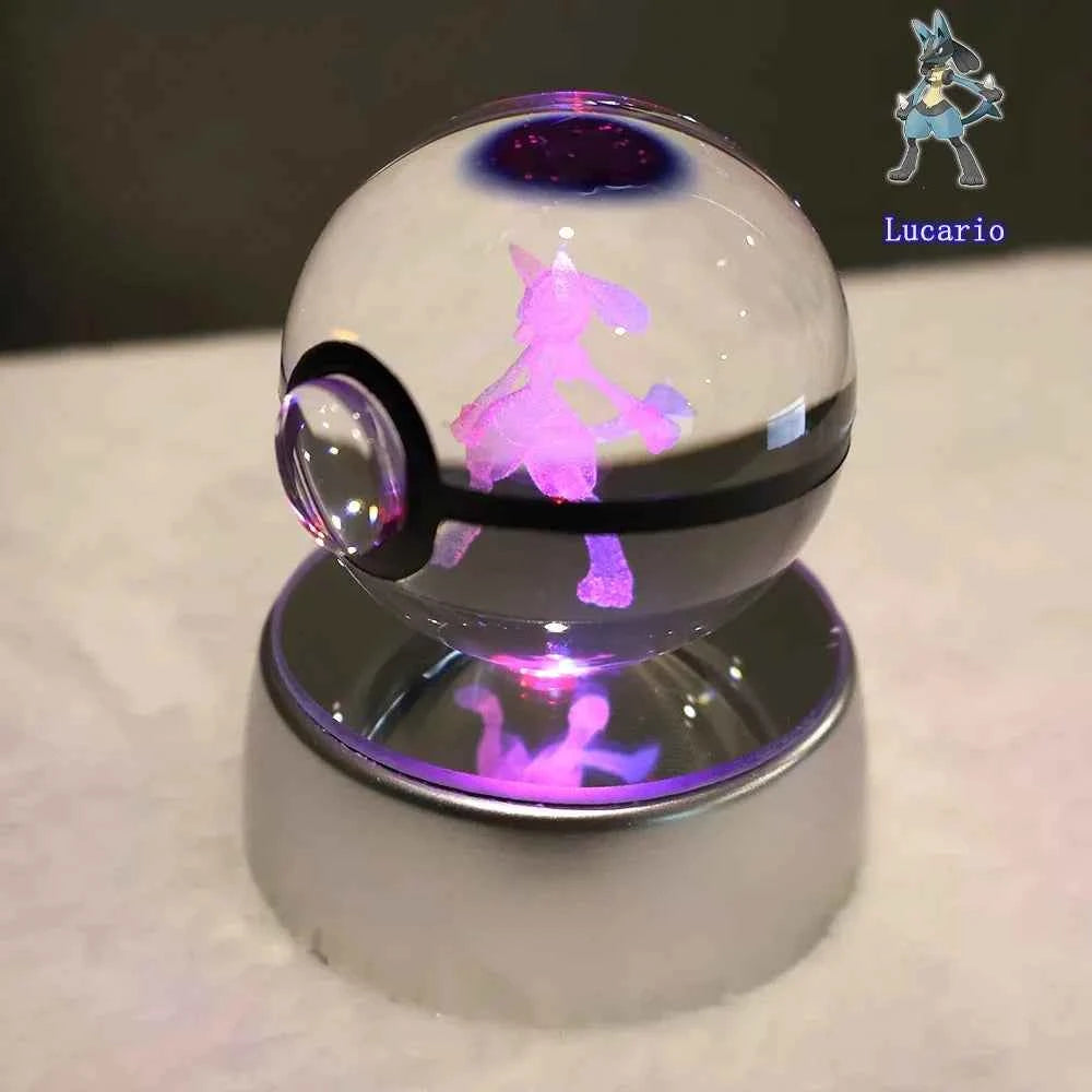 Bola Cristal 3D Pokémon Umbreon con Lámpara - Figura Cristal Pokeball Regalo Niños