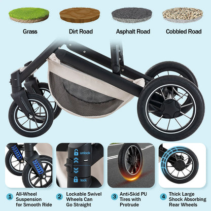 Cochecito Bebé 3 en 1 Portátil