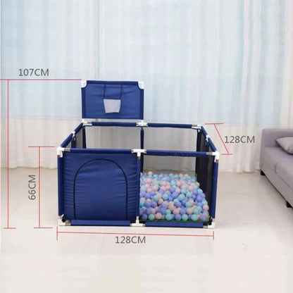 Parque Infantil Bebé Cuadrado con Canasta Baloncesto - Corral Seguridad Grande