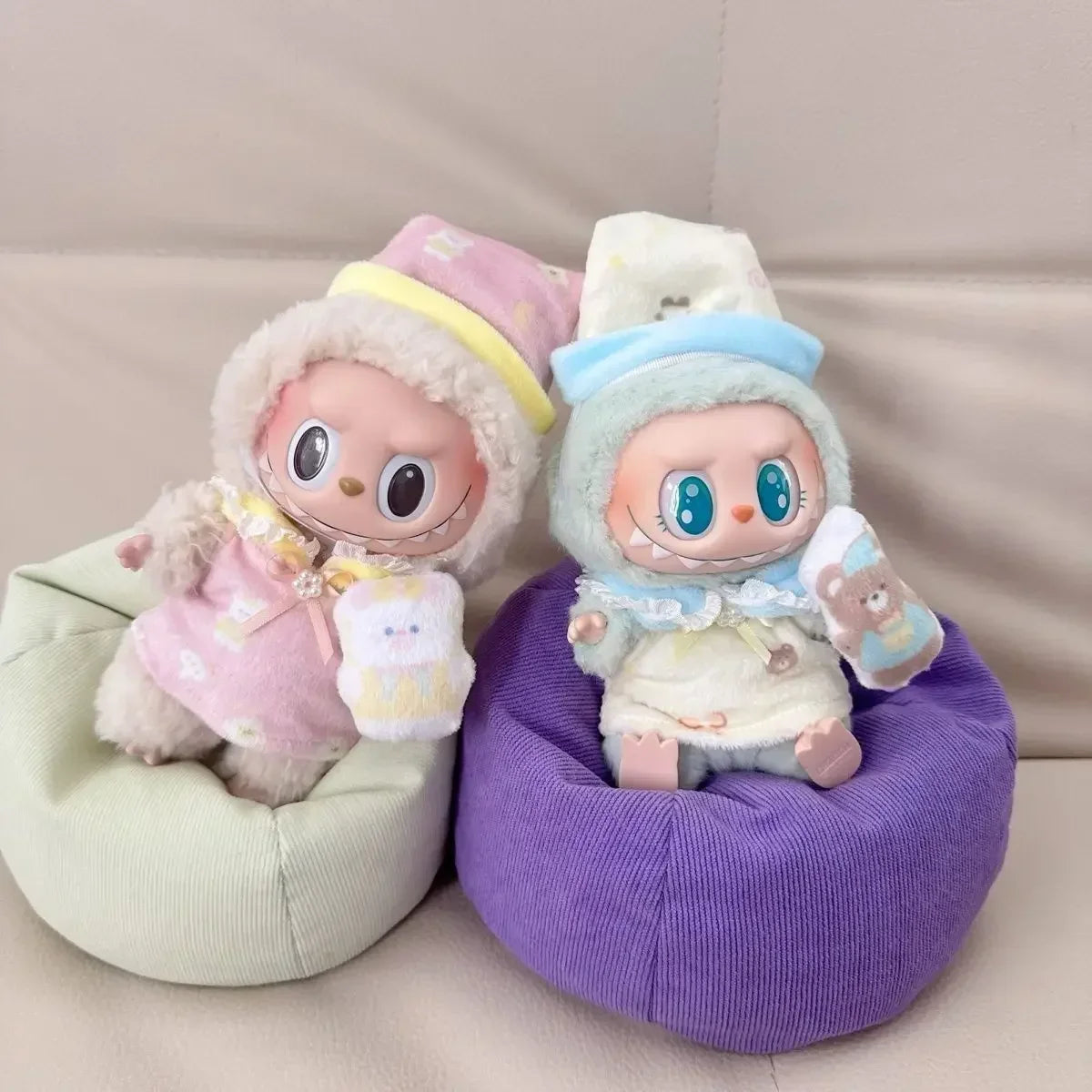 Sofá Cama de Franela para Labubu 17cm - Plush Soft Sleeping Seat - Huellitas de Vida
