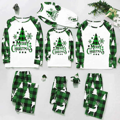 Pijama Navidad Familiar Verde Algodón - Conjunto Mamá Niños Bebé Perro 2025
