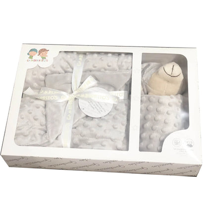 Set Manta Bubble Doudou Osito Bebé - Manta Suave Textura Relieve Regalo Nacimiento