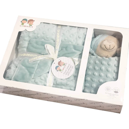 Set Manta Bubble Doudou Osito Bebé - Manta Suave Textura Relieve Regalo Nacimiento