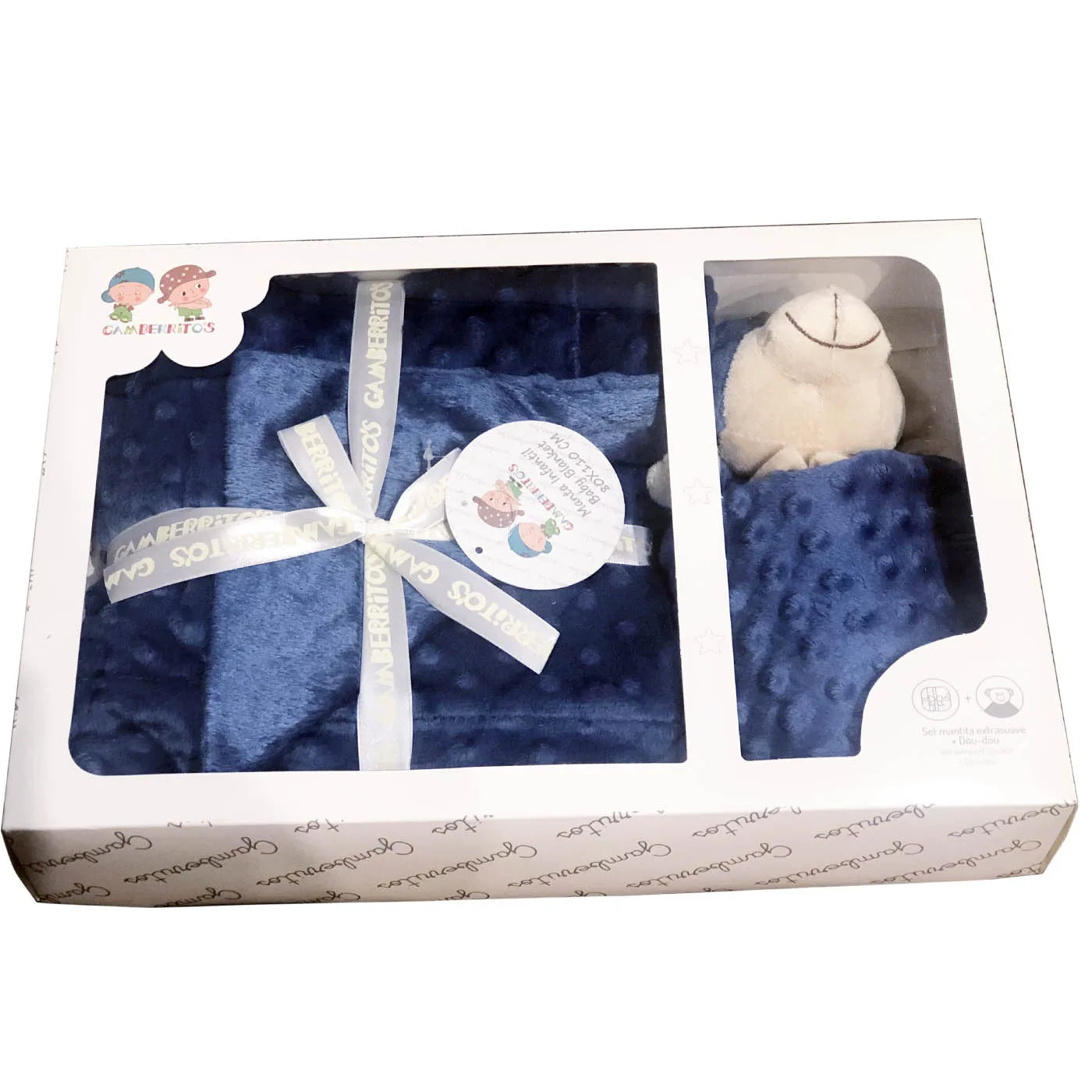 Set Manta Bubble Doudou Osito Bebé - Manta Suave Textura Relieve Regalo Nacimiento