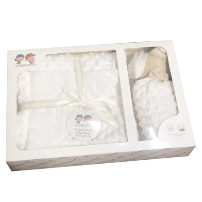 Set Manta Bubble Doudou Osito Bebé - Manta Suave Textura Relieve Regalo Nacimiento