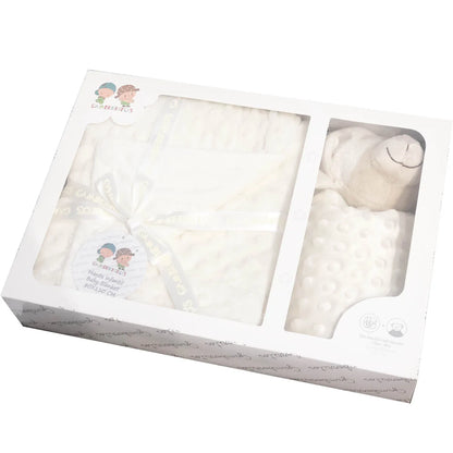 Set Manta Bubble Doudou Osito Bebé - Manta Suave Textura Relieve Regalo Nacimiento