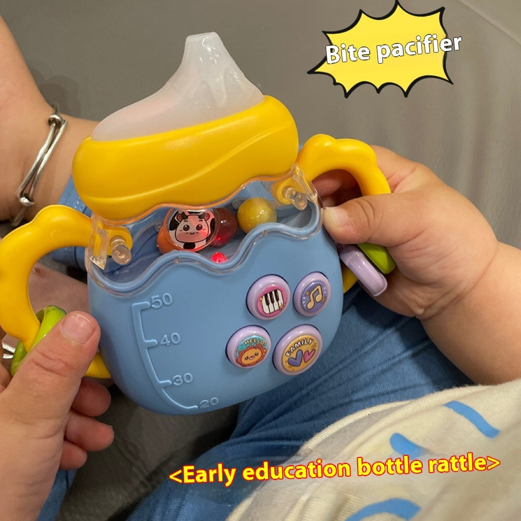 Sonajero Musical Bebé Biberón Silicona - Educación Temprana y Desarrollo Sensorial - Huellitas de Vida