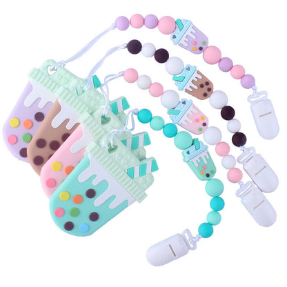 Set Gel Dental Bebé - Cadena Chupete Cuidado Oral Infantil - Huellitas de Vida