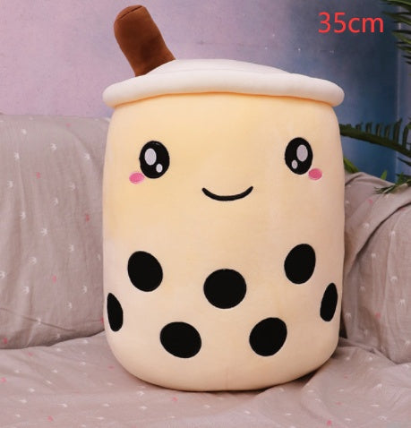 Peluche Té de Burbujas Fresa - Cojín Suave Boba Tea para Niños | Huellitas de Vida - Huellitas de Vida