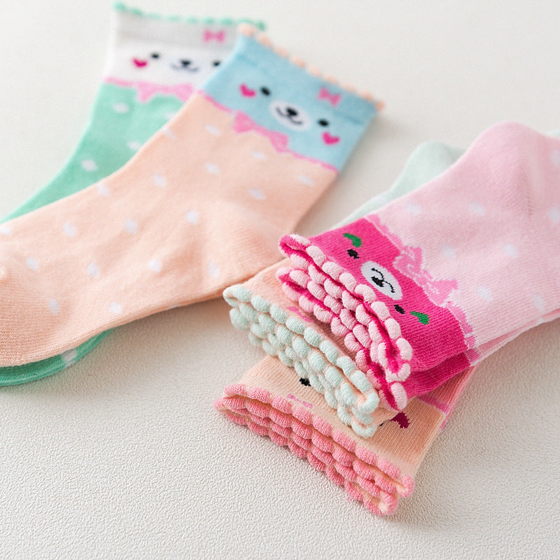 Calcetines Lunares Niñas Algodón - Calcetines Dibujos Adorables - Huellitas de Vida