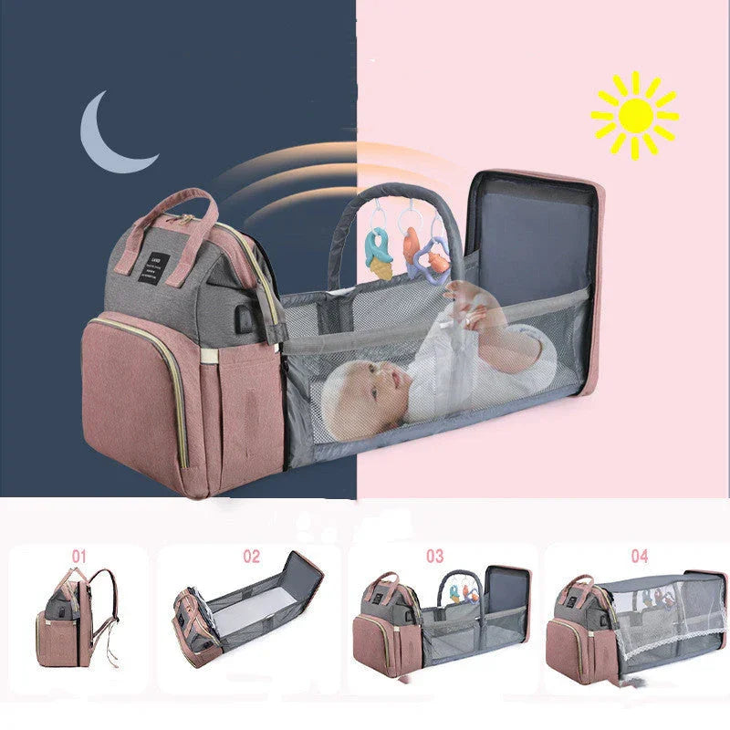 Mochila Cambiador 3 en 1 - Bolsa Multifuncional para Bebé - Huellitas de Vida
