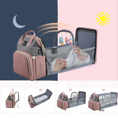 Mochila Cambiador 3 en 1 - Bolsa Multifuncional para Bebé - Huellitas de Vida