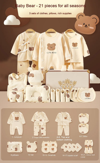 Set Ropa Recién Nacido Algodón Puro - Regalo Bebé Luna Llena - Huellitas de Vida