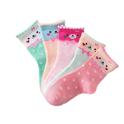 Calcetines Lunares Niñas Algodón - Calcetines Dibujos Adorables - Huellitas de Vida