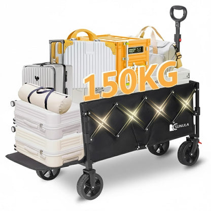 Carrito Plegable Jardín 260L Portón Trasero - Carro Playa Camping 132cm Expandible