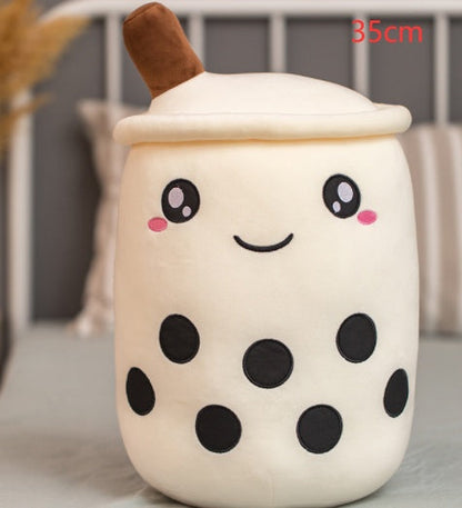 Peluche Té de Burbujas Fresa - Cojín Suave Boba Tea para Niños | Huellitas de Vida - Huellitas de Vida