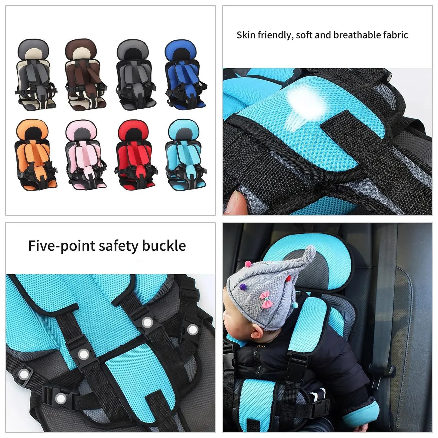 Asiento Seguro Portátil Bebés - Cojín Seguridad Infantil Esponja - Huellitas de Vida