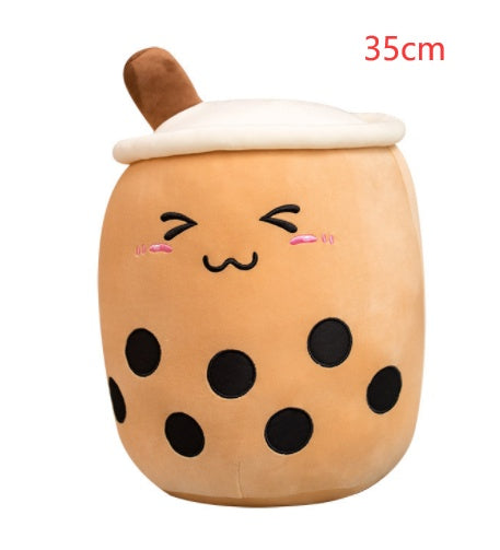 Peluche Té de Burbujas Fresa - Cojín Suave Boba Tea para Niños | Huellitas de Vida - Huellitas de Vida