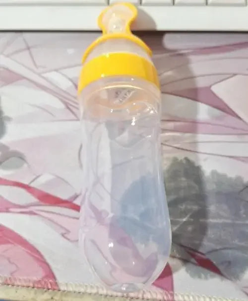 Biberón con Cuchara Integrada - Alimentación Bebé Sin Derrames - Huellitas de Vida