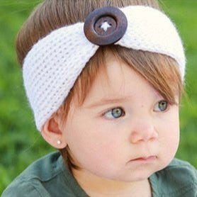 Diadema Bebé Lana Tejida a Mano - Accesorio Pelo Suave y Cómodo - Huellitas de Vida