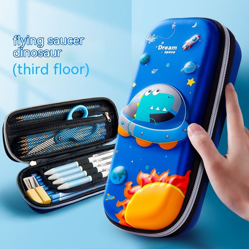 Estuche Escolar 3D Gran Capacidad Vuelta al Cole - Organizador Cartoon para Niños - Huellitas de Vida