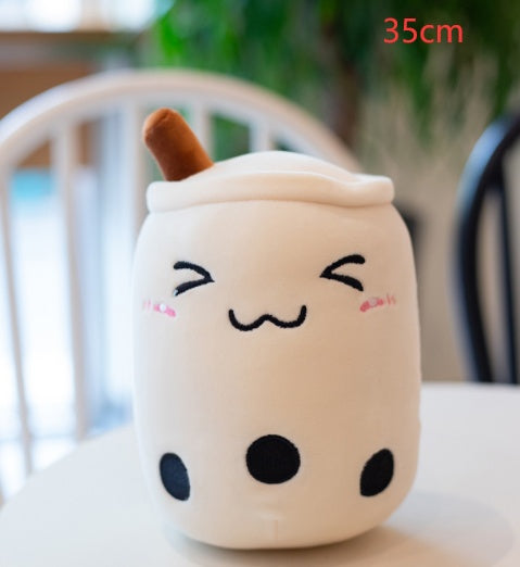 Peluche Té de Burbujas Fresa - Cojín Suave Boba Tea para Niños | Huellitas de Vida - Huellitas de Vida