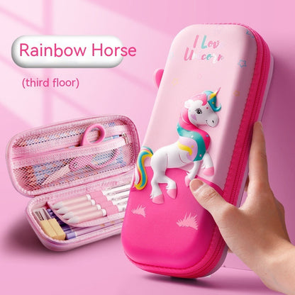 Estuche Escolar 3D Gran Capacidad Vuelta al Cole - Organizador Cartoon para Niños - Huellitas de Vida