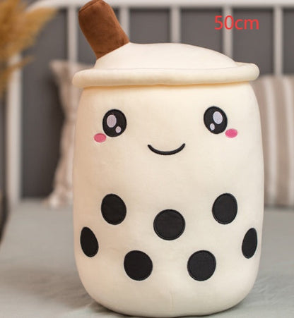 Peluche Té de Burbujas Fresa - Cojín Suave Boba Tea para Niños | Huellitas de Vida - Huellitas de Vida